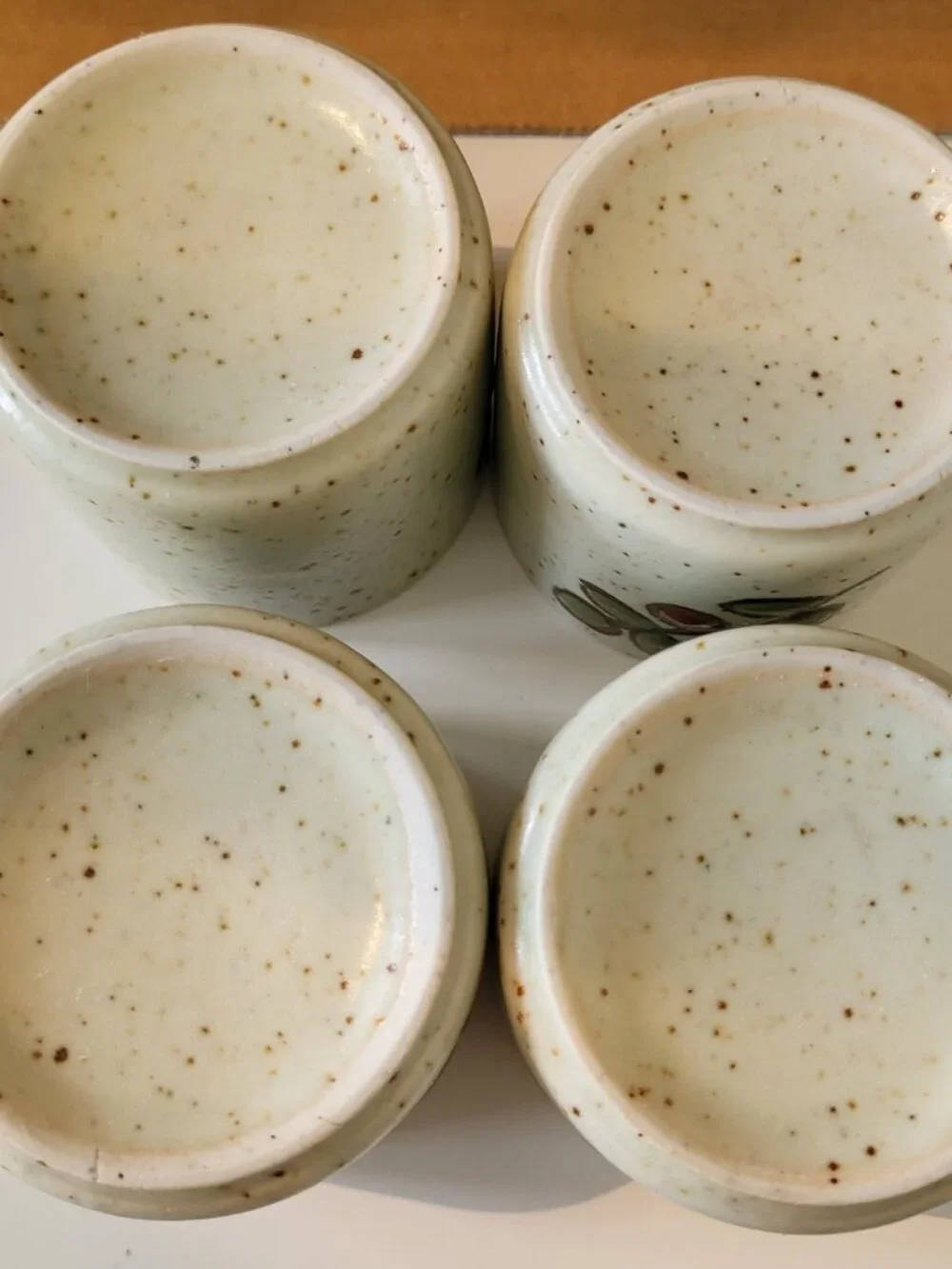 4 Mid Century Otagiri Japan Bittersweet Berry Sake Tea Cups Speckled Stoneware